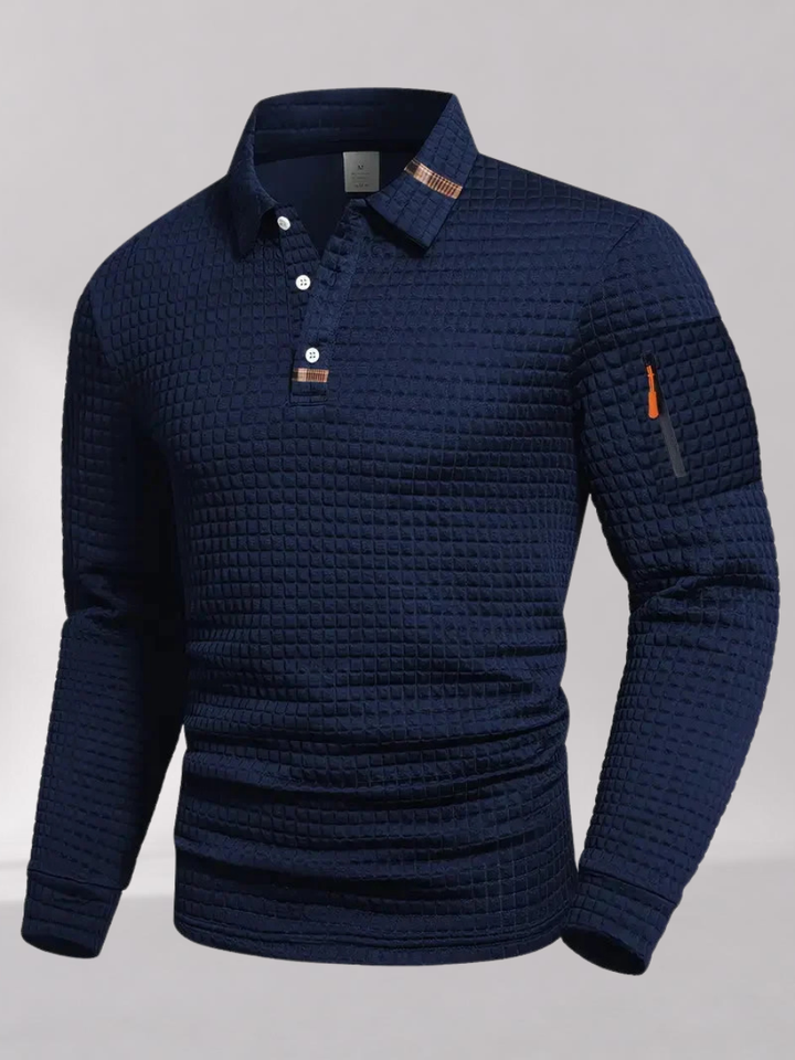 Polo Homme à Manches Longues avec Poche sur Manche