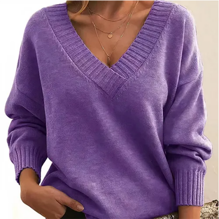 Zia | Pull D'Hiver Col V Pour Femmes