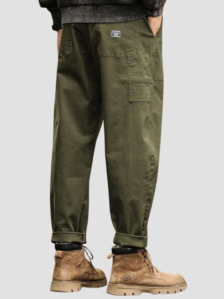 Pantalon Cargo Homme en Coton – Coupe Droite Décontractée