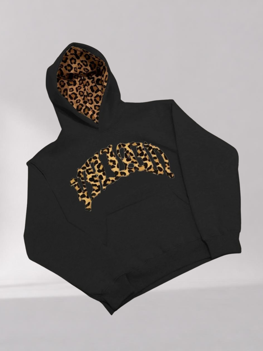Sweat à Capuche Léopard avec Appliqué