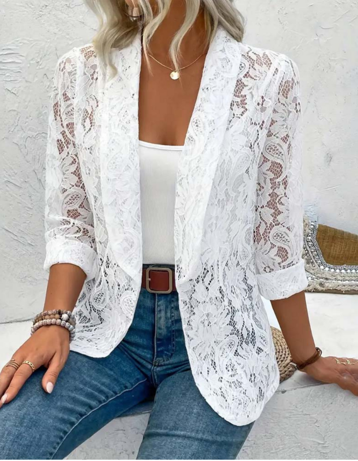 Eloise | Gilet Longue Pour Femmes | Blanc | Noir