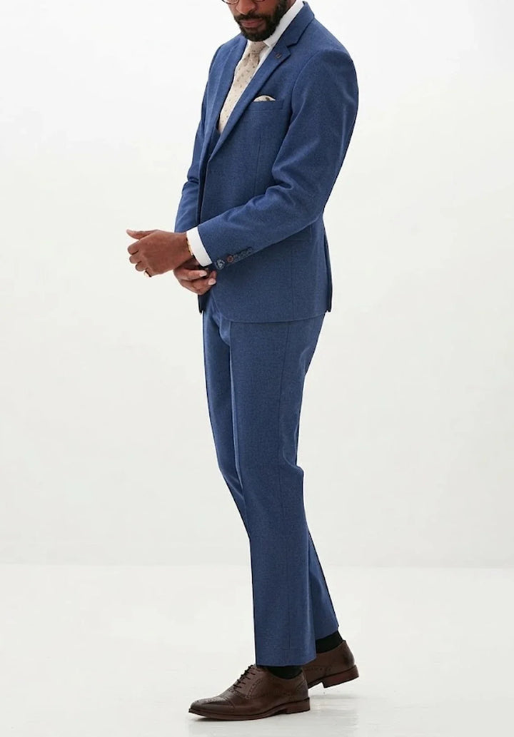 Costume Trois Pièces Homme Coupe Moderne avec Col Notch et Gilet Cinq Boutons