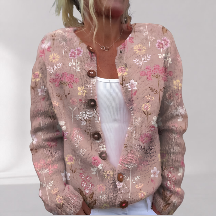 Cardigan Élégant à Imprimé Floral