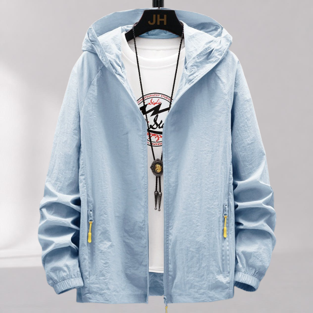 Veste Coupe-Vent à Capuche Homme – Capuche Réglable & Poches Zippées