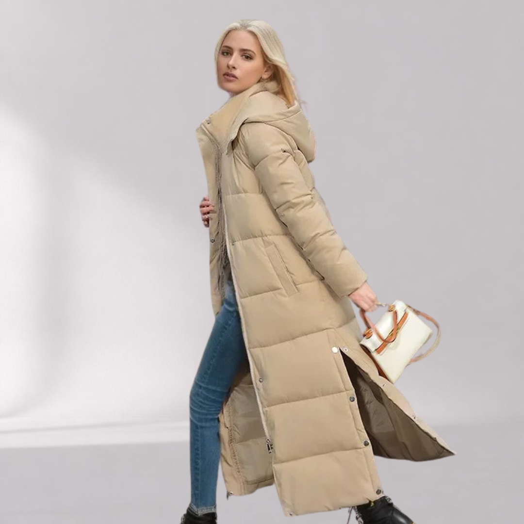 Parka Longue à Capuche Femme – Coupe Cintrée
