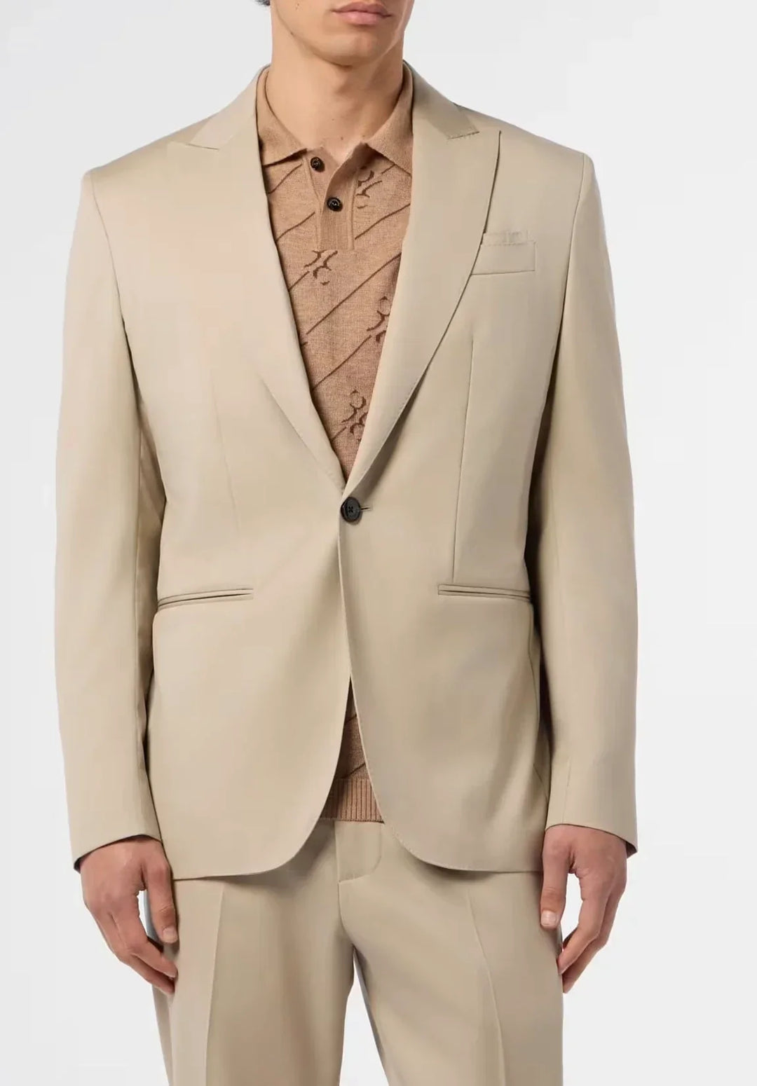Herren-Zweiteiler mit modernem Schnitt, Ein-Knopf-Sakko und Slim-Fit-Hose