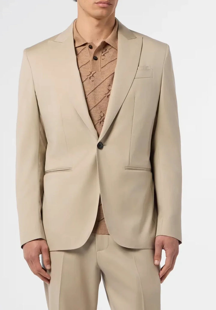 Herren-Zweiteiler mit modernem Schnitt, Ein-Knopf-Sakko und Slim-Fit-Hose
