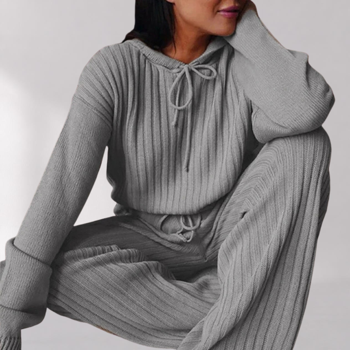 Ensemble Pyjama à Capuche Femme avec Poignets Élastiques