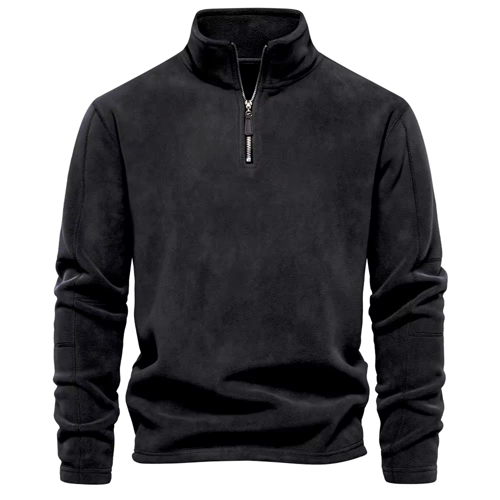Pull en Polaire à Demi Zip et Col Montant pour Homme