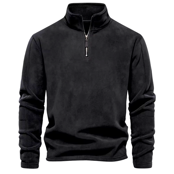 Pull en Polaire à Demi Zip et Col Montant pour Homme