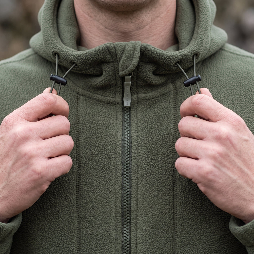 Polaire Homme Coupe-Vent à Capuche Poches Zippées
