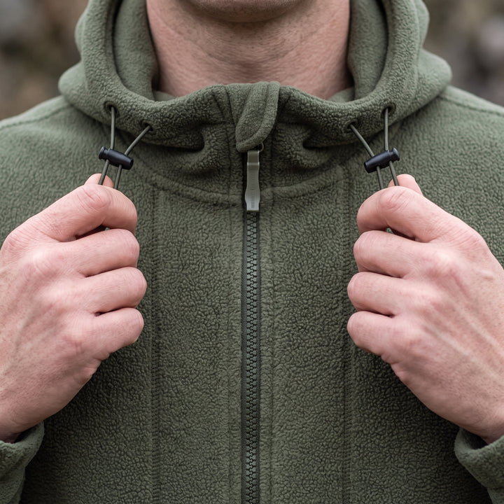 Polaire Homme Coupe-Vent à Capuche Poches Zippées