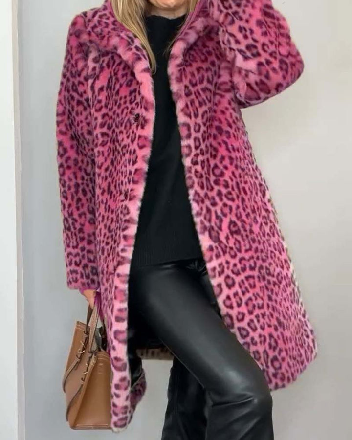 Veste Longue Femme à Imprimé Léopard – Douce Coupe Décontractée