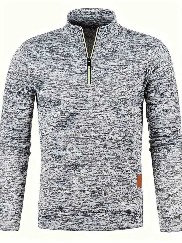 Maglione da uomo in pile con mezza cerniera e collo alto