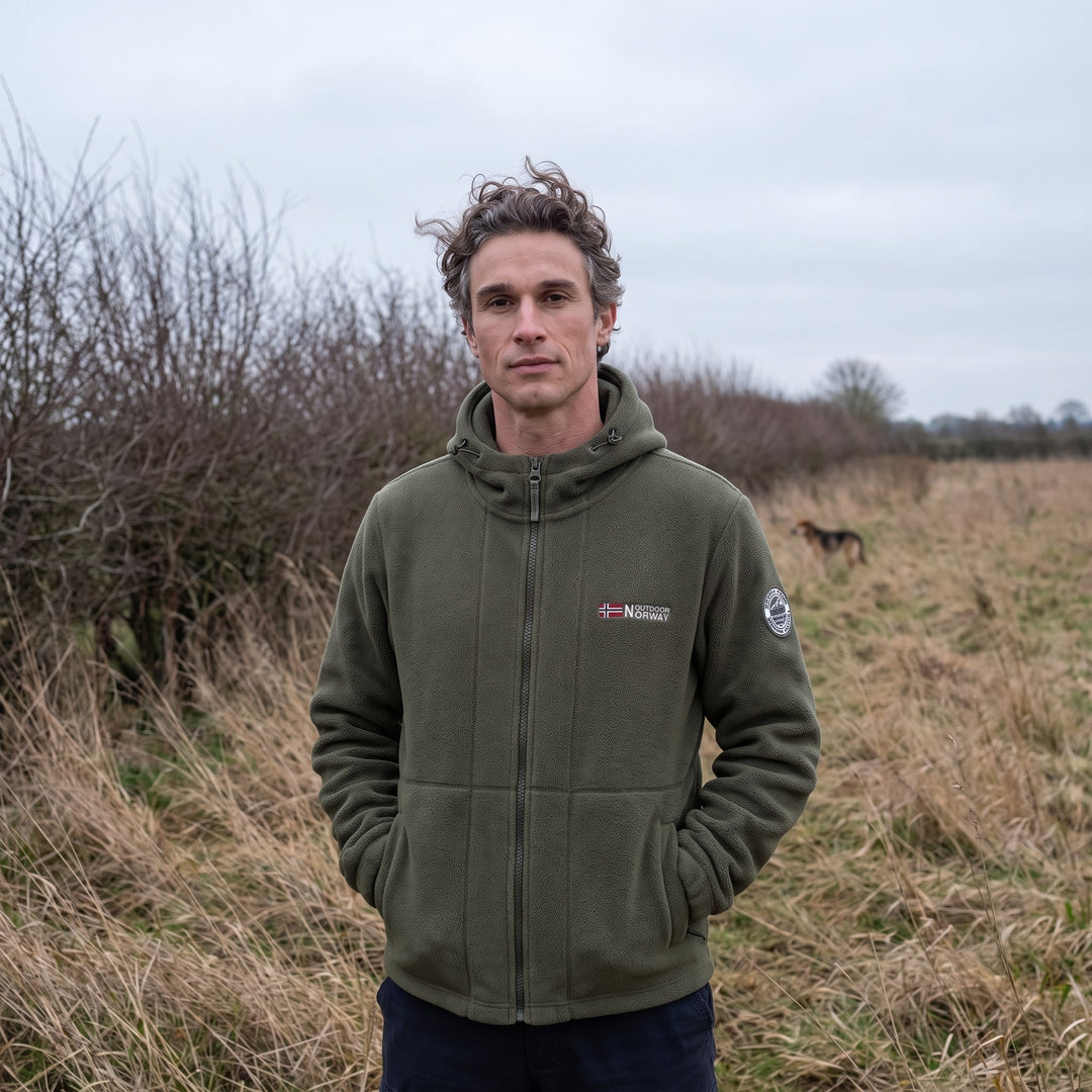 Polaire Homme Coupe-Vent à Capuche Poches Zippées