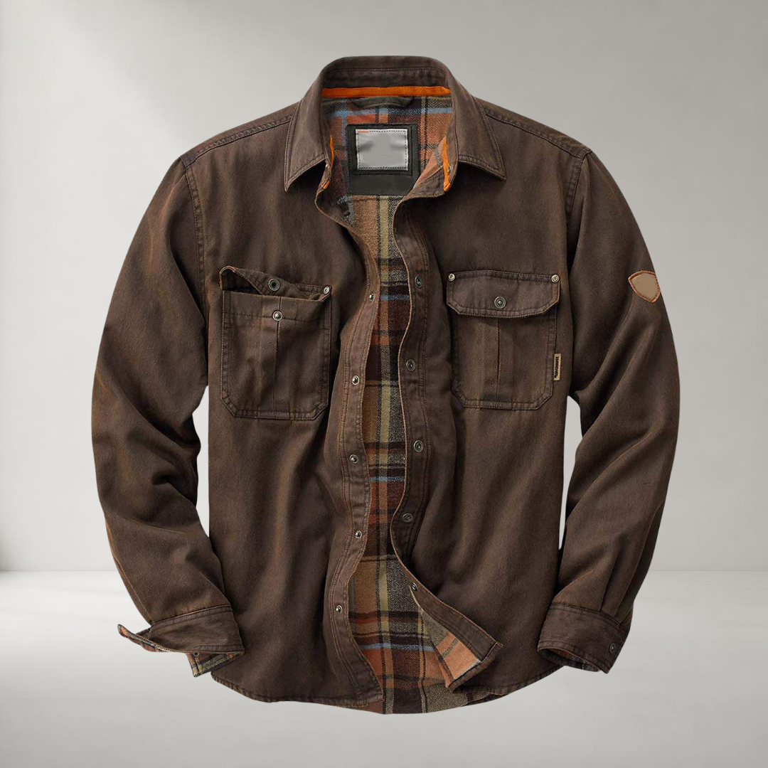 Veste Trucker Homme en Tissu Ciré – Résistante à l’Eau et au Vent