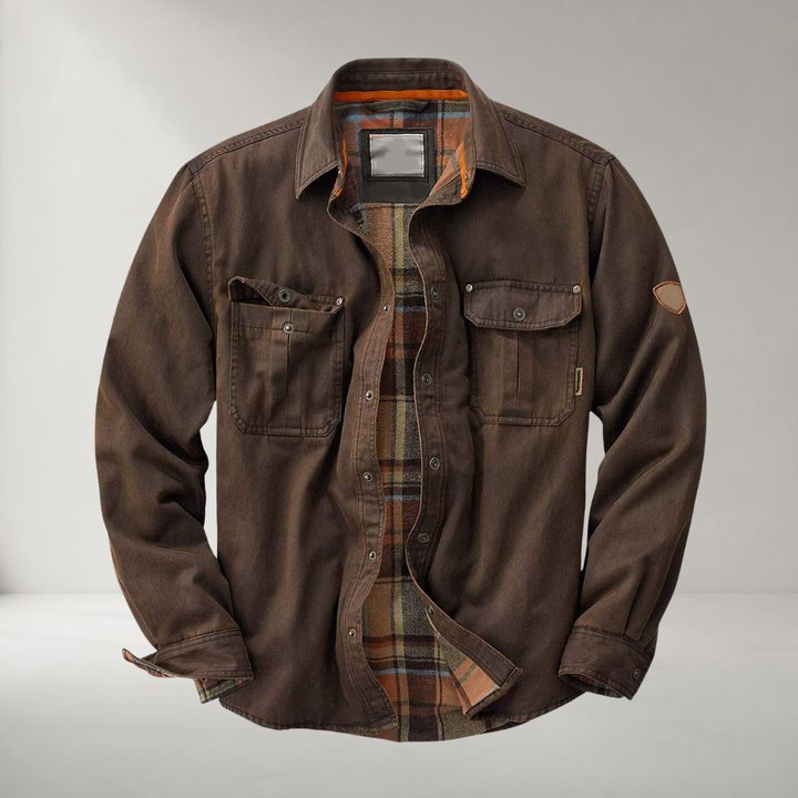 Veste Trucker Homme en Tissu Ciré – Résistante à l’Eau et au Vent