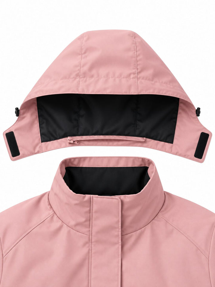Women's Convertible Hiking Jacket with Removable Fleece and Hood