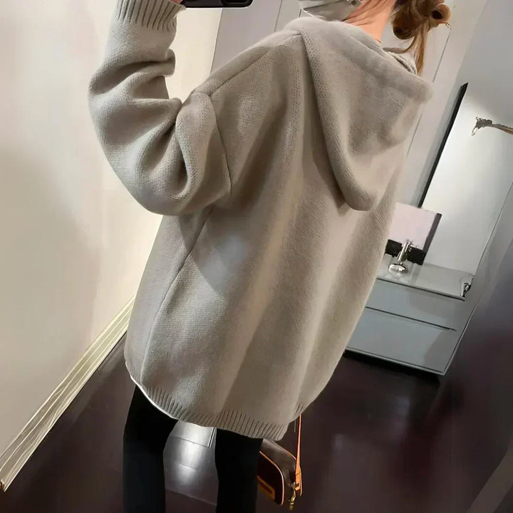Felpa con cappuccio da donna - Motivo Smiley morbido