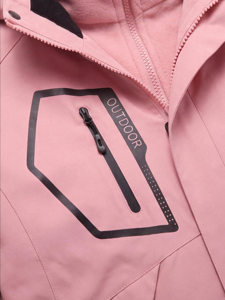 Women's Convertible Hiking Jacket with Removable Fleece and Hood