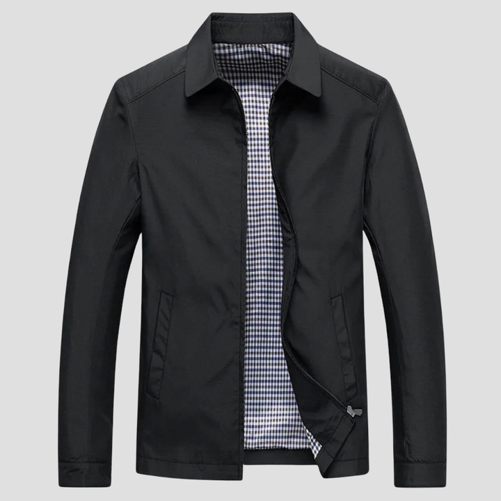 Veste Zippée à Col Chemise et Doublure à Carreaux pour Homme