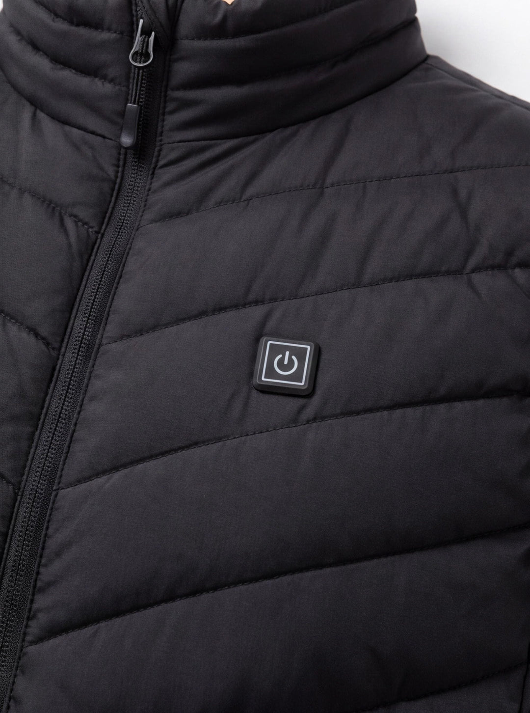 Women's Quilted Heated Vest with Stand-Up Collar and Zippered Pockets