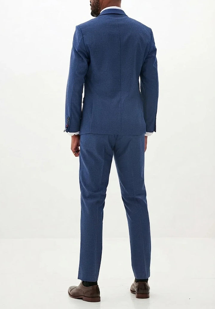 Costume Trois Pièces Homme Coupe Moderne avec Col Notch et Gilet Cinq Boutons
