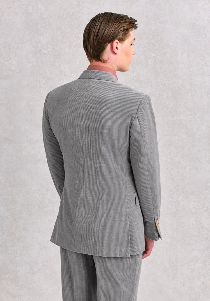 Abito da uomo a due pezzi regular fit in velluto a coste con rever classico e giacca a due bottoni