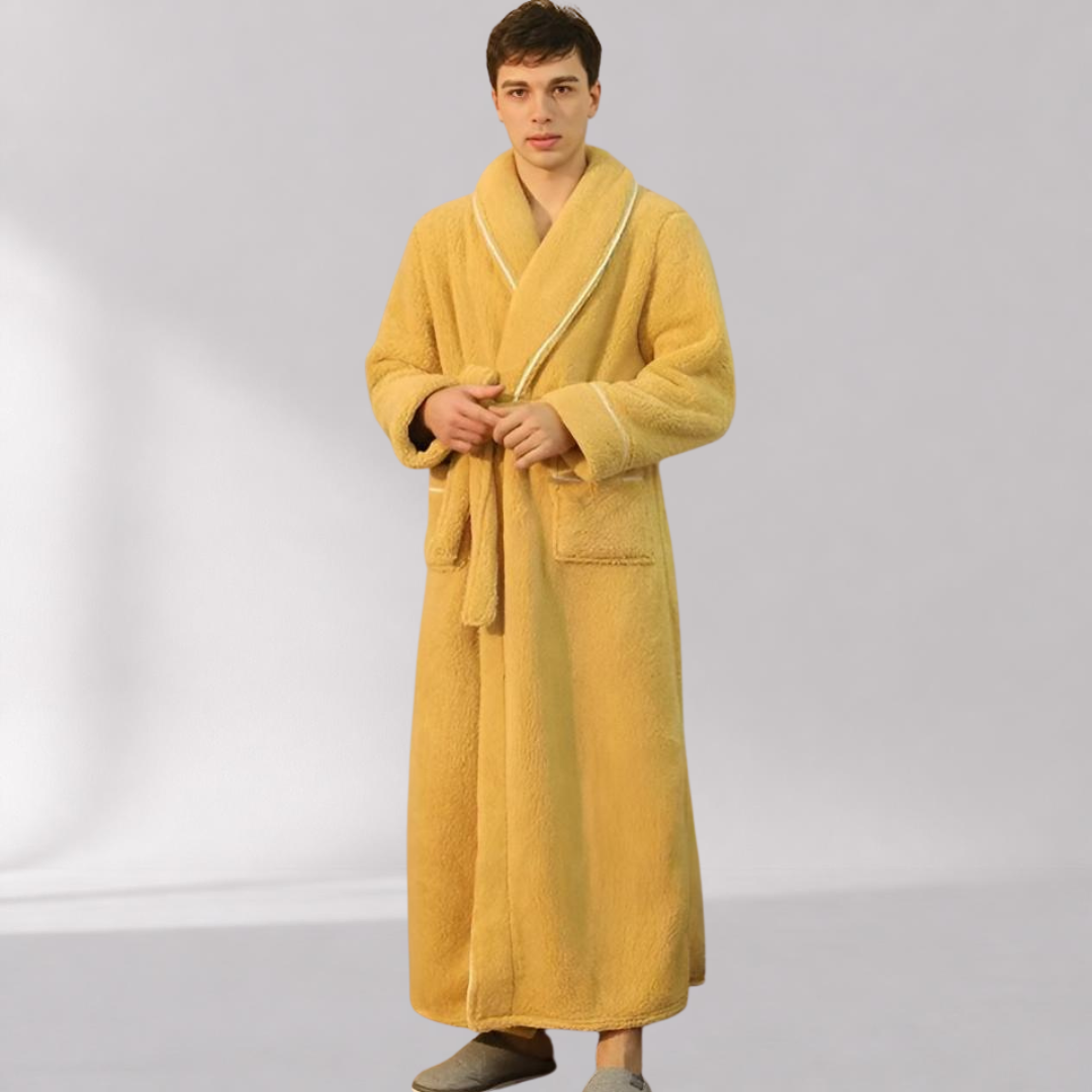 Peignoir Sherpa Unisexe – Col Châle et Ceinture