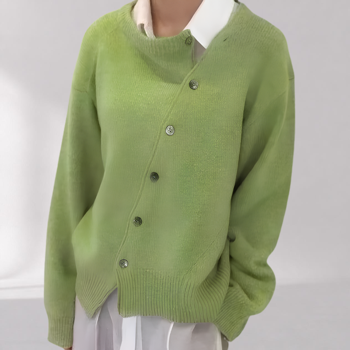 Cardigan Asymétrique Doux en Cachemire