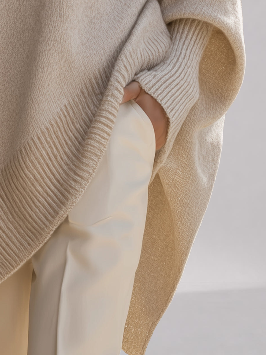 Poncho Oversize en Maille Femme