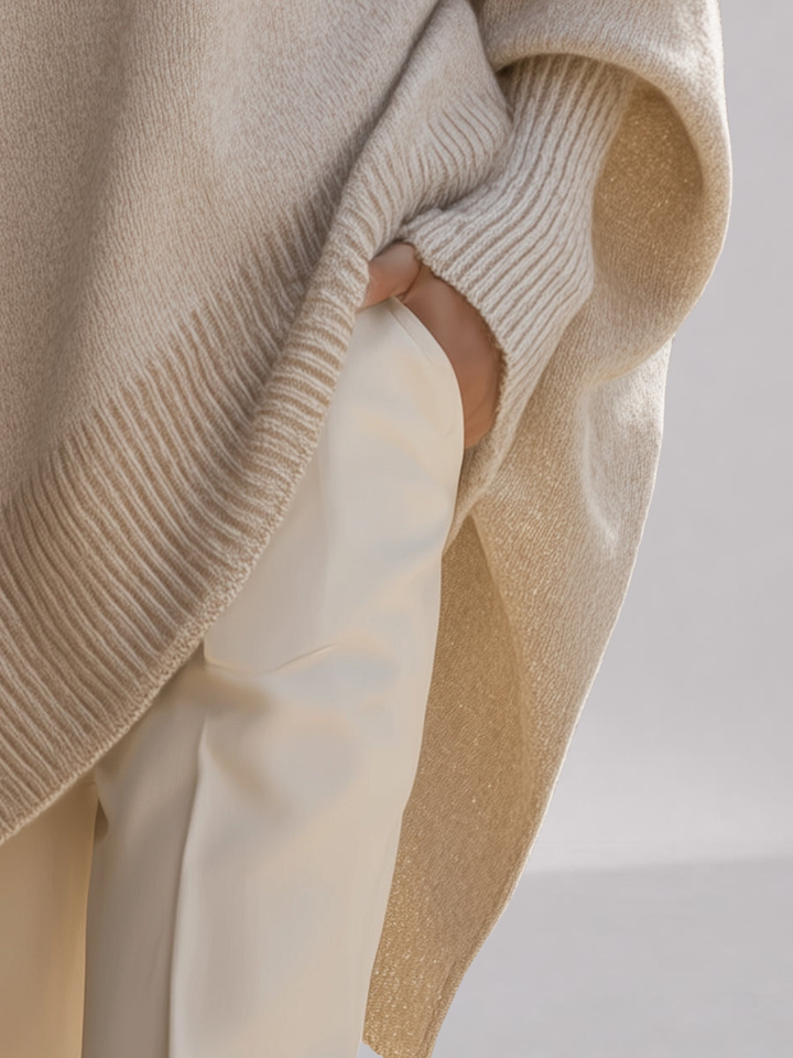 Poncho Oversize en Maille Femme