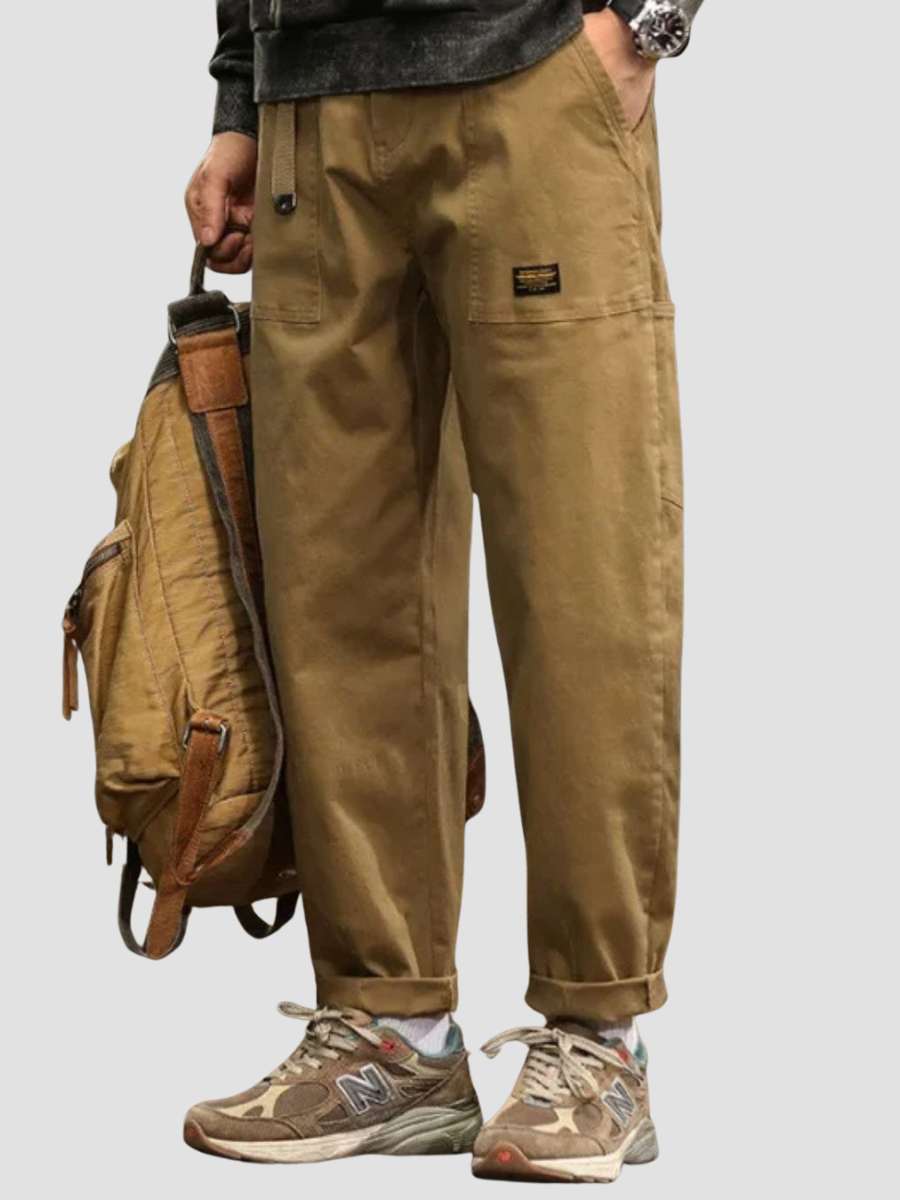 Pantalon Cargo Homme en Coton – Coupe Droite Décontractée