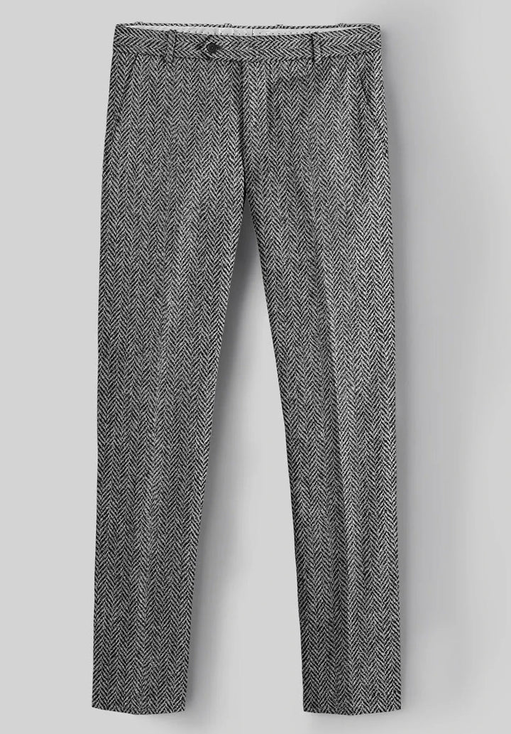 Herredragt i to dele med slim fit, sildebensmønster og enkeltradet jakke