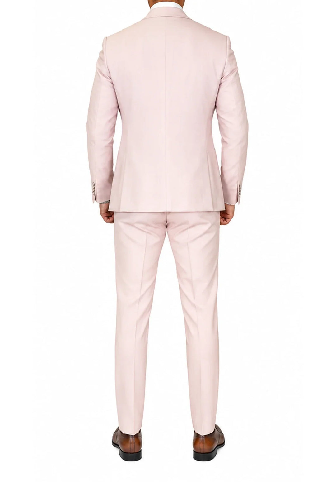 Costume Trois Pièces Homme Coupe Slim avec Col Peak et Gilet Six Boutons