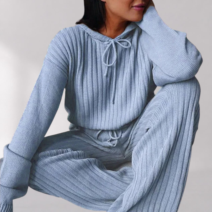 Ensemble Pyjama à Capuche Femme avec Poignets Élastiques