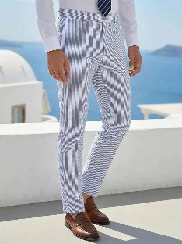 Traje slim de dos piezas para hombre con blazer de dos botones y cintura ajustable