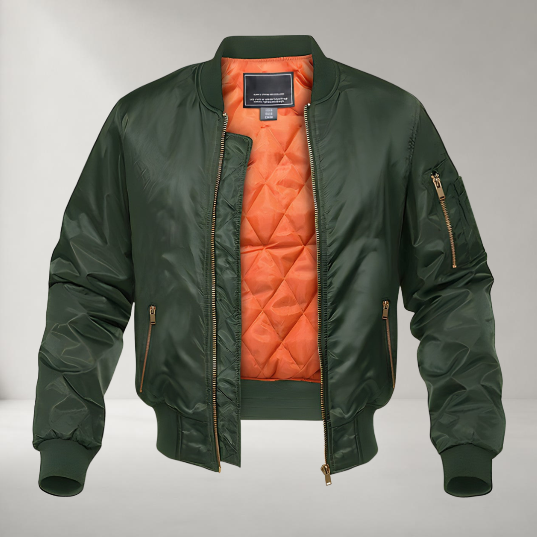 Blouson Bomber Aviateur Homme à Fermeture Zippée