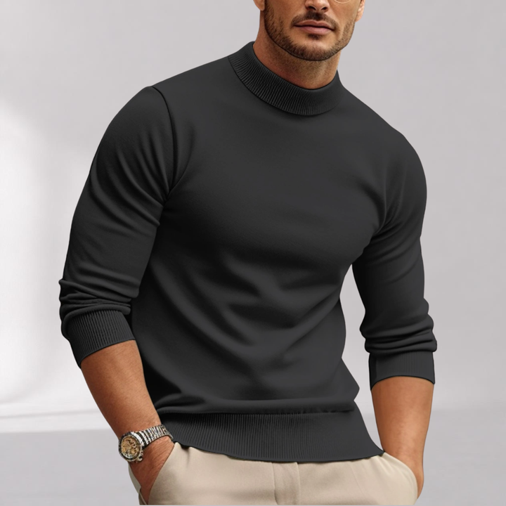 Pull Col Roulé Ajusté Homme en Maille