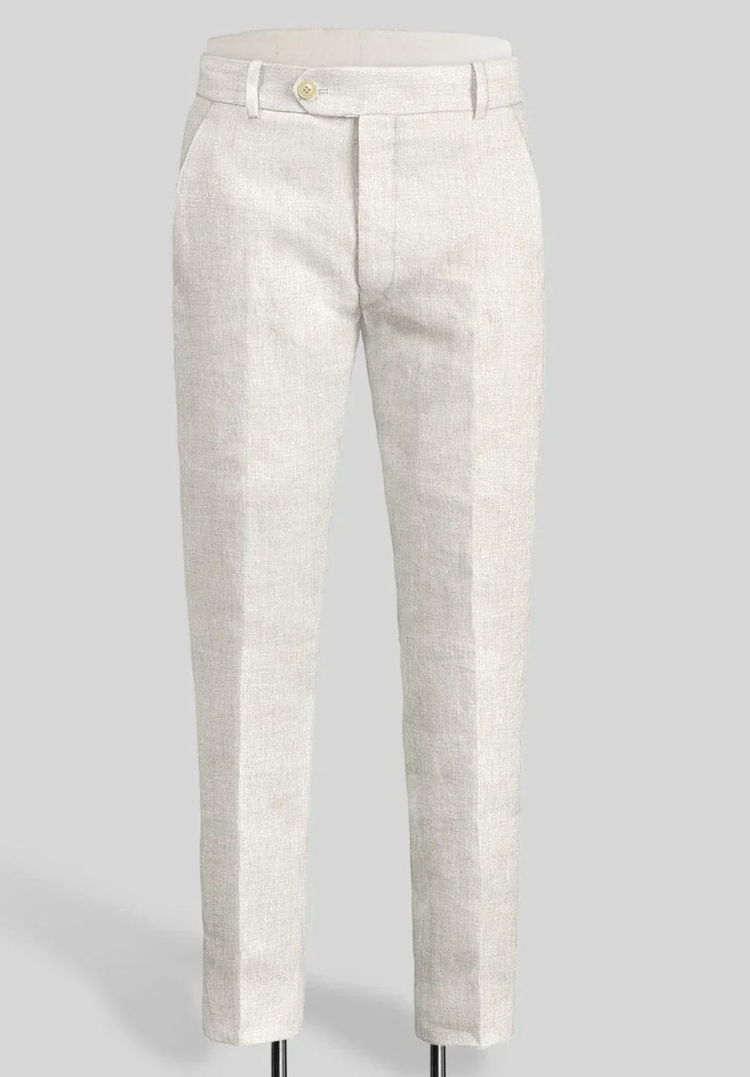 Completo da uomo due pezzi vestibilità slim in misto lino con revers a lancia e tasche con patta