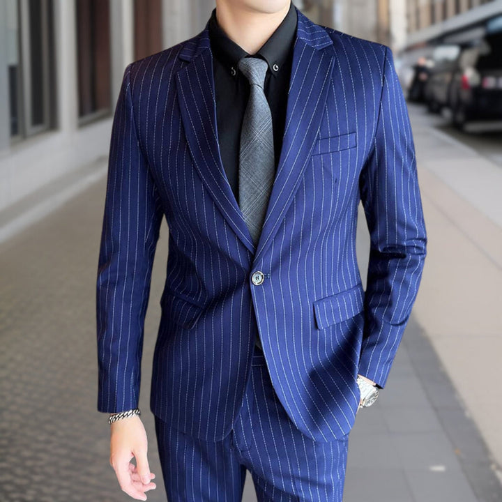 Costume Deux Pièces Rayé Invité De Mariage Pour Homme | Tenue De Cérémonie