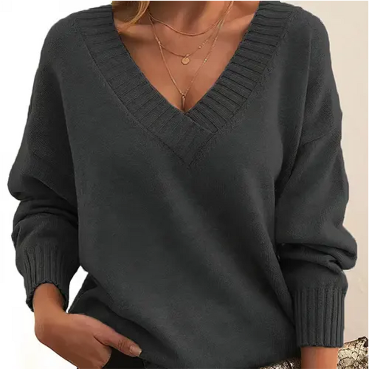 Zia | Pull D'Hiver Col V Pour Femmes