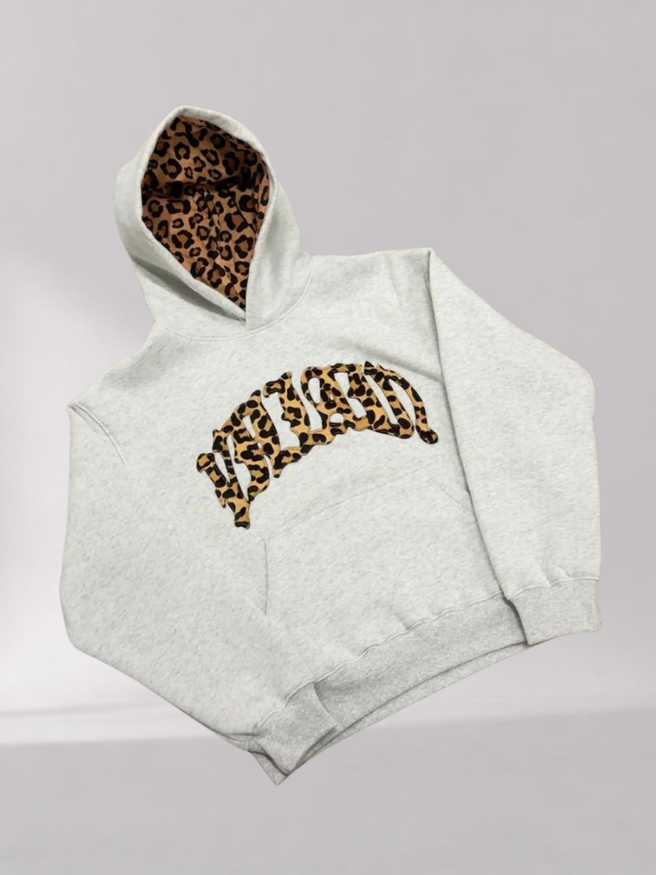 Sweat à Capuche Léopard avec Appliqué