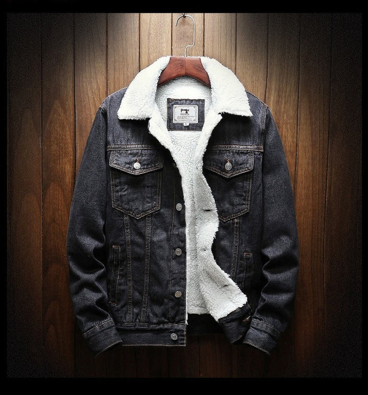 Veste en Jean Homme Doublée Sherpa Boutonnée