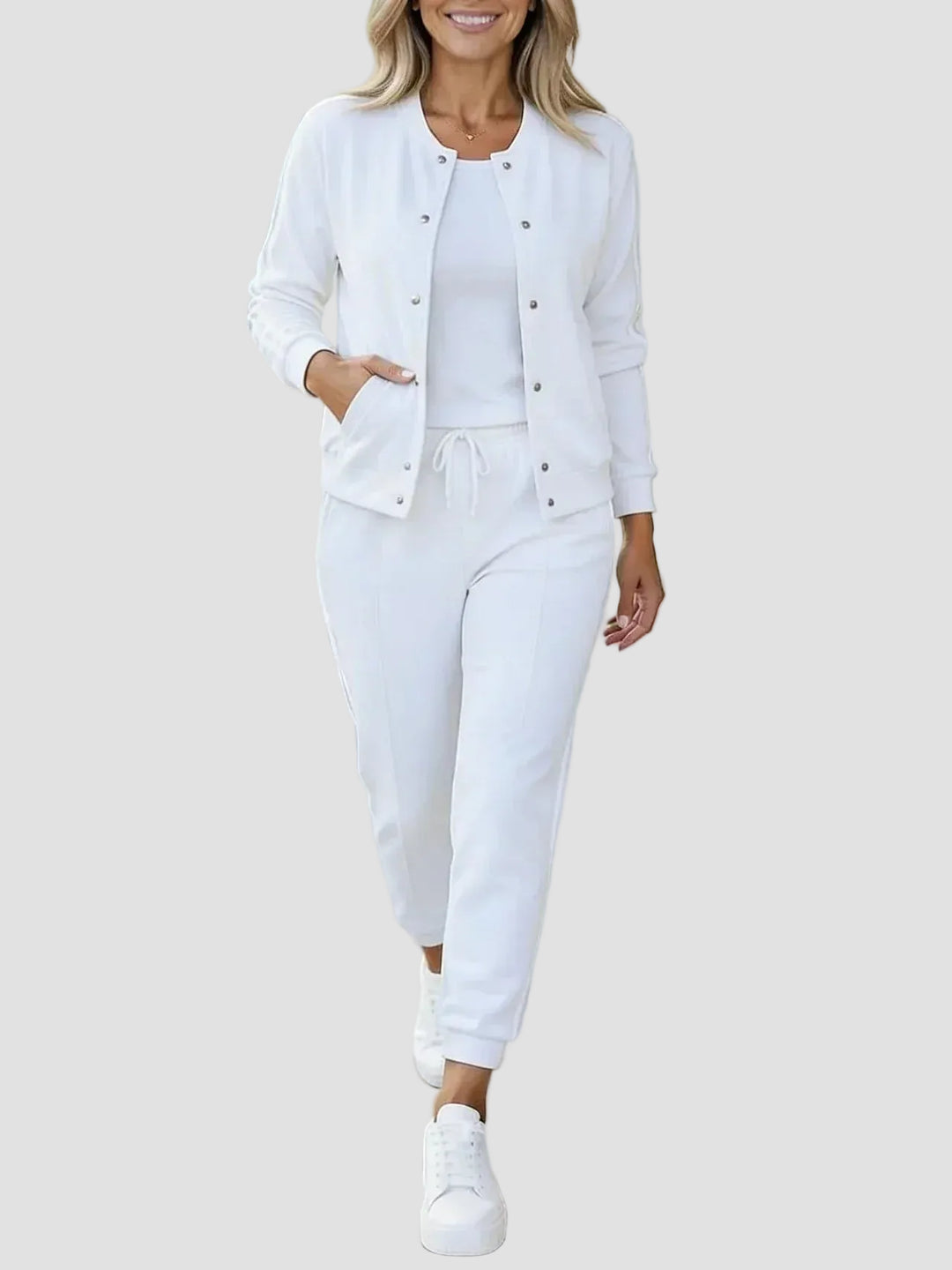 Céline | Ensemble Sport Femme 3 Pièces avec Veste, Haut et Jogger
