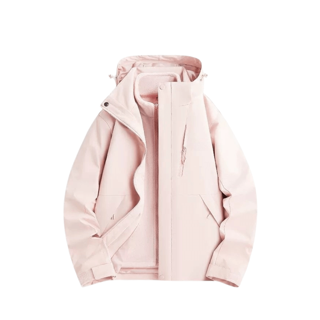 Women's 3-in-1 Waterproof Rain Jacket with Removable Fleece Lining