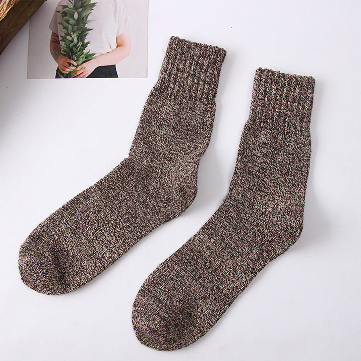 Men's Warm Thermal Ribbed Wool Blend Socks