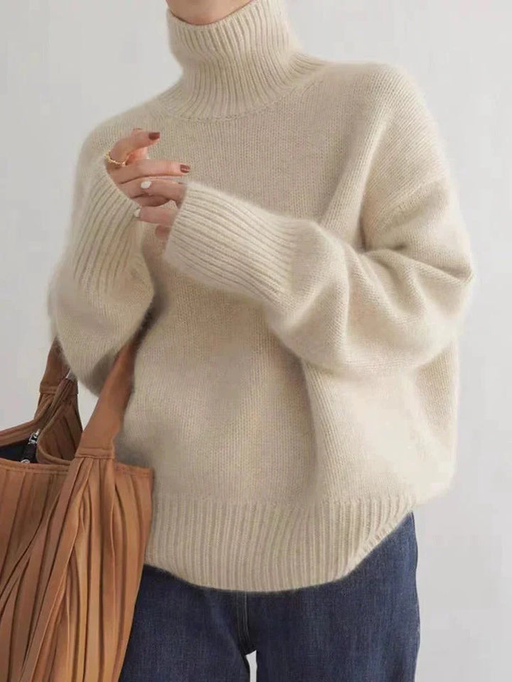 Lisette | Pull Col Roulé Intemporel en Cachemire