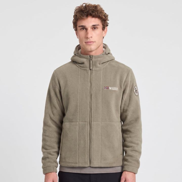 Polaire Homme Coupe-Vent à Capuche Poches Zippées