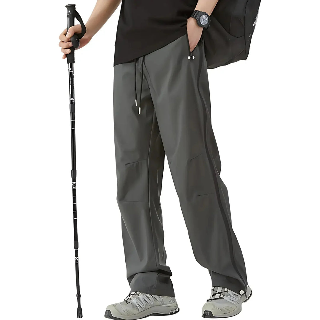 Men's Water-Repellent Windproof Rain Pants with Side Zippers